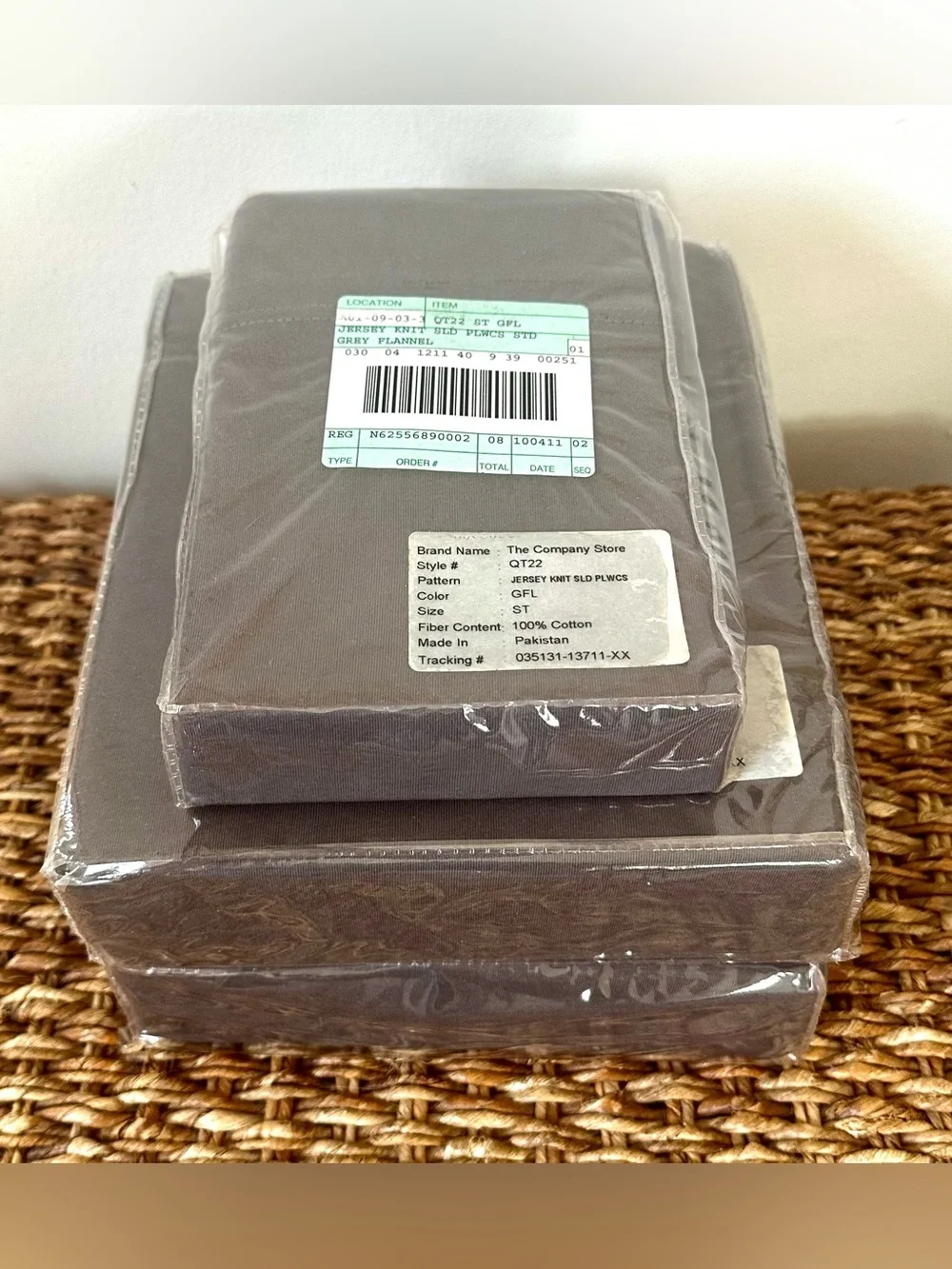 Full Gray Jersey Cotton Sheet Set **New Unopened